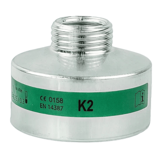 Respiratory filter with standard thread, K2