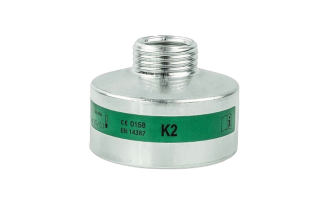 Respiratory filter with standard thread, K2