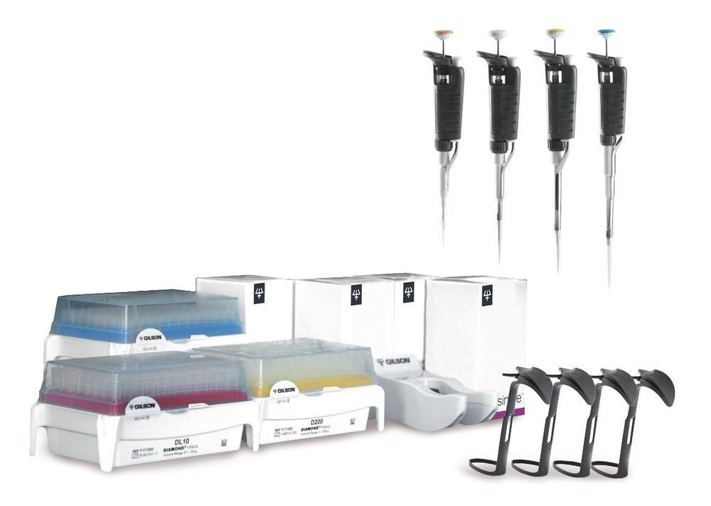 Single-channel microlitre pipette set Pipetman ®  4-pipette kit
