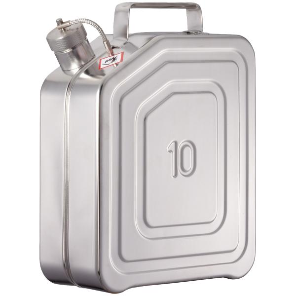 Safety jerrycans stainless steel with UN approval, 10 l