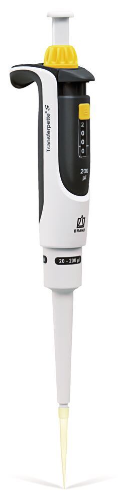 Single-channel microlitre pipette Transferpette ®  S variable, 20 to 200 µl, D-200