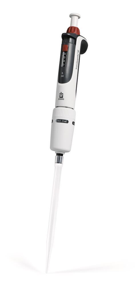 Single-channel microlitre pipette Transferpette ®  S variable, 500 to 5000 µl, D-5000