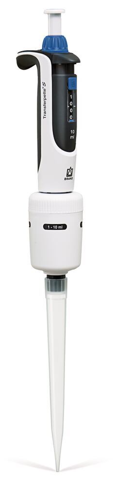 Single-channel microlitre pipette Transferpette ®  S variable, 1000 to 10000 µl, D-10000
