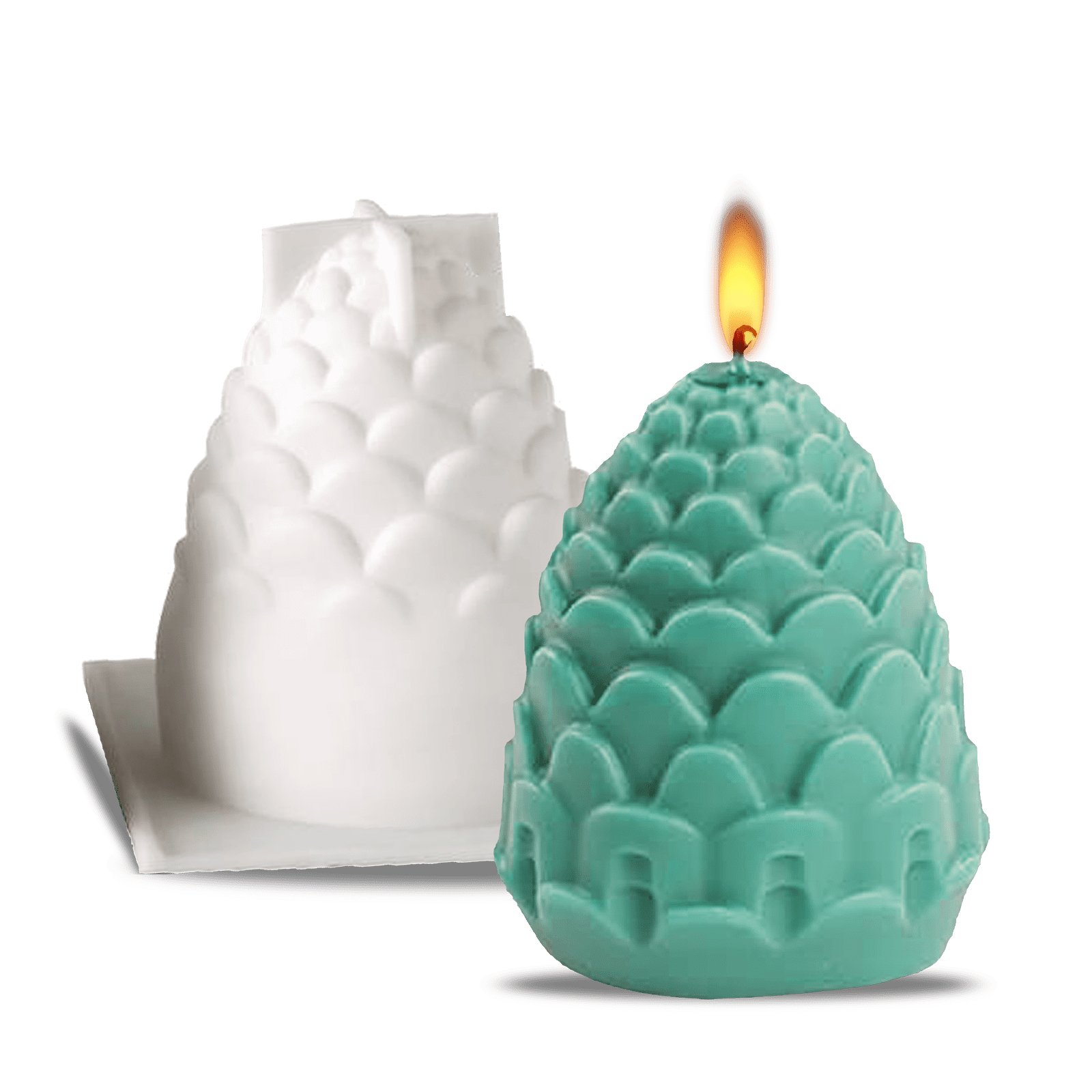 Silicone pinecone candle mould (for candle making) - 7.7x7.5 cm